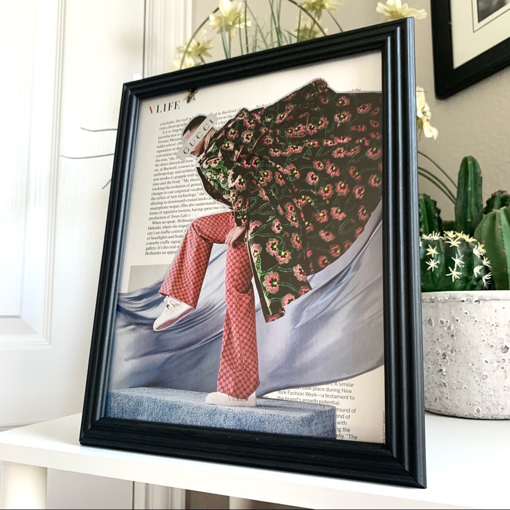 Editorial Collage Wall Art Gucci Floral Pattern Streetwear Fashion Aesthetic